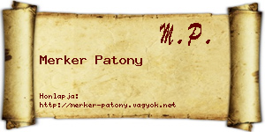 Merker Patony névjegykártya